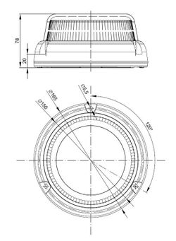 Blinkende LED-Leuchte mit festem Sockel, gelb, 12/24 V, Einzelblinken