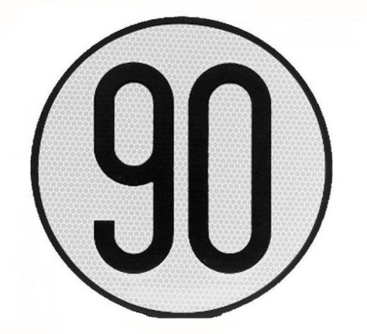 Disco metálico limitación velocidad 90km/h