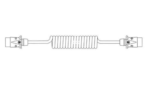 7-poliges/12-V-Spiralkabel mit Metallstecker, 4 Meter, 601040 – Erich Jaeger