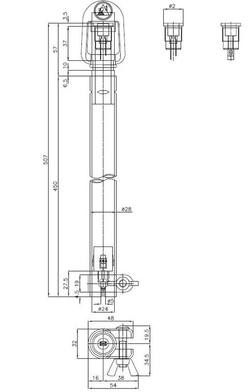 500-mm-Mastverlängerung zur Unterstützung
