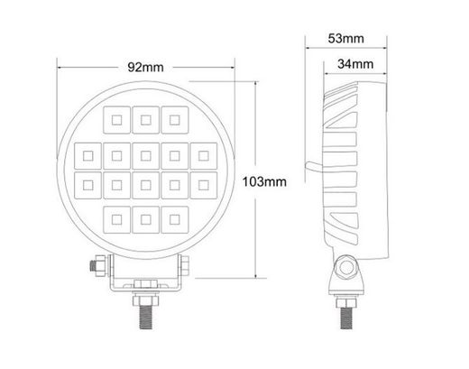 Faro de trabajo redondo con 16 LEDS más interruptor FT-055