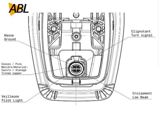 Phare combiné à LED Cl2 noir - R149 pour véhicules utilitaires et chariots élévateurs.
