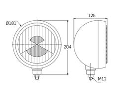 Faro cr h3 oscar c/romo inox