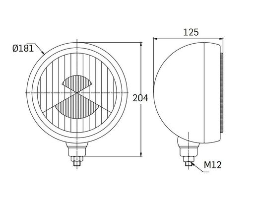 Faro cr h3 oscar c/romo inox