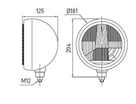 Faro de Largo Alcance H4 Oscar Con Aro De Acero Inoxidable