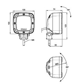 Faro De Trabajo 9 LED´S Con Conector Deutsch