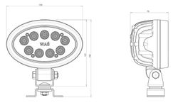 Ovale 9-LED-Arbeitsleuchte