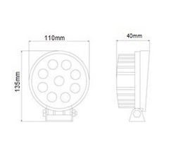 Lampe de travail ronde avec 9 LED FT-039