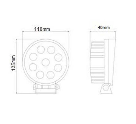 Lampe de travail ronde avec 9 LED FT-039