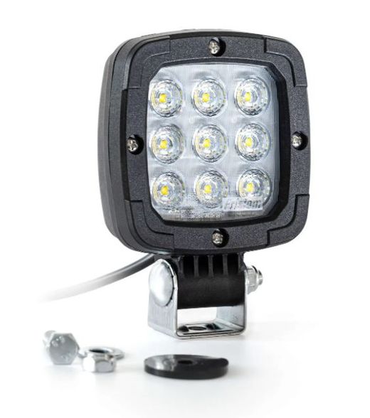 Faro de trabajo led slim cuadrado 1400 lúmenes 12-36v con 2 funciones: iluminación y marcha atrás