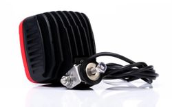 Universelle LED-Arbeitsleuchte mit 9 LEDs. Breiter Lichtstrom, 9 LEDs, 4100 Lumen, schwarzes Aluminiumgehäuse, roter Rahmen, Montagehalterung, 1,5 m Kabel.