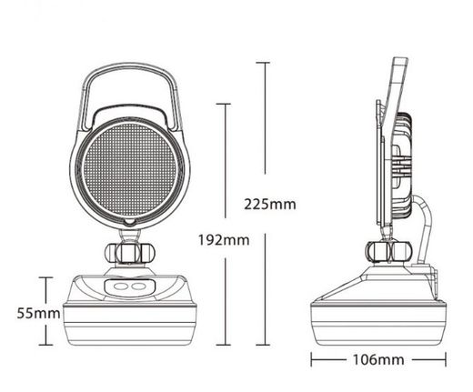 Lampada da lavoro a LED con batteria ricaricabile e magnete