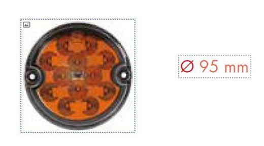 Farol traseiro Led 95mm 12-24v