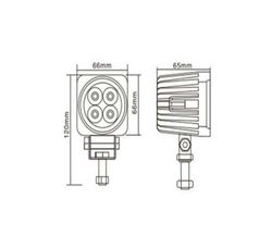Faro de trabajo cuadrado con 4 LEDS FT-043