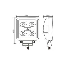 Faro de trabajo cuadrado con 5 LEDS FT-041