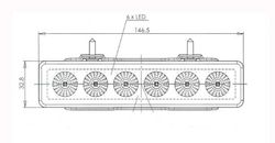 Faro trabajo rectangular con 6 LEDS 99-0865 - Was
