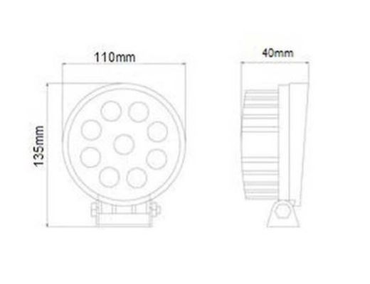 Faro Trabajo 9 LEDs Redondo 12-90v