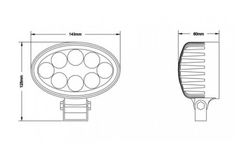Faro de trabajo ovalado con 8 LEDS FT-049