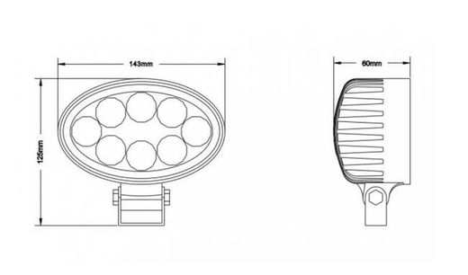 Faro de trabajo ovalado con 8 LEDS FT-049