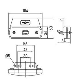 Gálibo Ámbar Con Soporte  + Conexión 12v