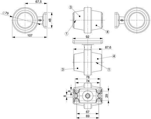 Amberfarbene LED-Seitenblinker-Neonversion