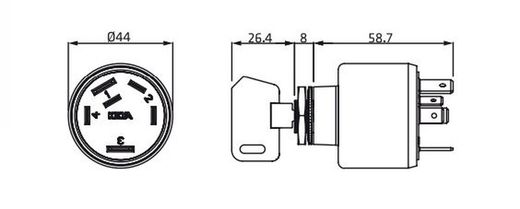 Interruptor a llave contacto arr