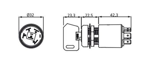 Keya 0-1-2 Zündschlüsselschalter 470004I - Keya