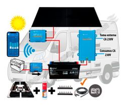 Kit Camper Booster 30A, solar 400W IBC, acumulación 150Ah LFP, potencia 1200VA