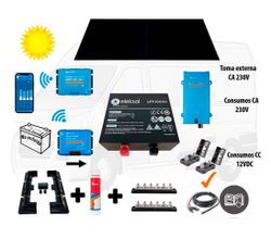 Kit Camper Booster 50A, solar 400W IBC, acumulación 300Ah LFP, potencia 2000VA