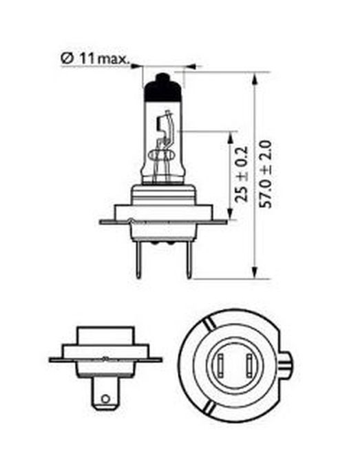 Kit Lámparas Philips X-Tremevision H7 Pro150 12v 55w Px26d