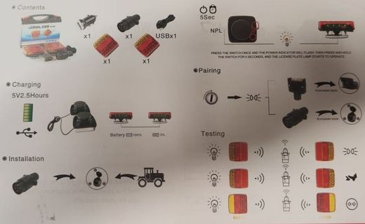 Kabelloses LED-Anhängerbeleuchtungsset
