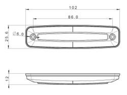 Weiße LED-Rückleuchte 12-36 V