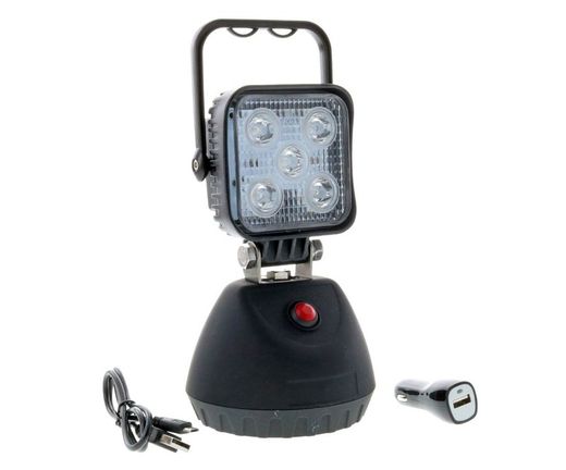 Faro de trabajo portátil cuadrado con 5 LEDS más base magnética D14191 - Vignal