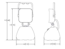 Faro de trabajo portátil cuadrado con 5 LEDS más base magnética D14191 - Vignal