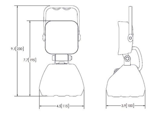 Faro de trabajo portátil cuadrado con 5 LEDS más base magnética D14191 - Vignal