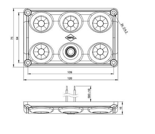 Lámpara Interior Rectangular Con Interruptor