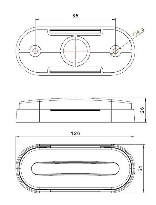Rote LED-Positionsleuchte FT-070CLED - Fristom