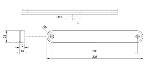 Rote LED-Positionsleuchte mit Klebeband FT-195CLED - Fristom