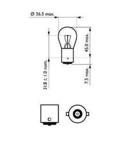 Lampada Philips Ba15s 12v 21w - Confezione da 10 unità