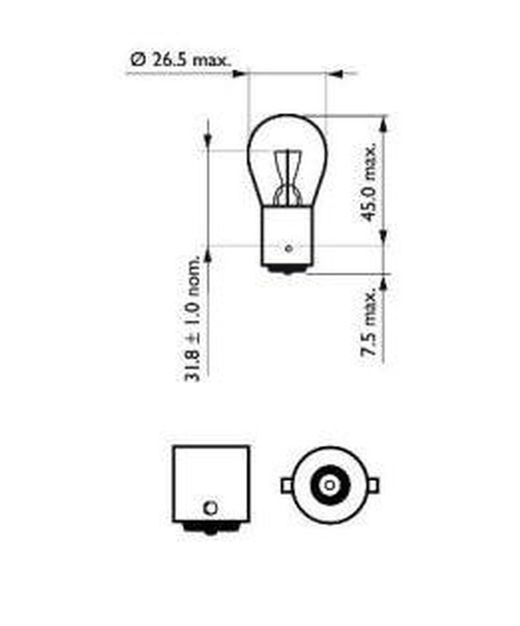 Lampada Philips Ba15s 12v 21w - Confezione da 10 unità