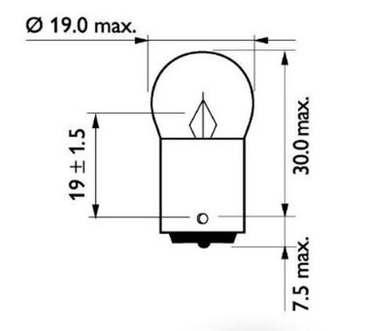 Lampada Philips Ba15s 24v 5w 13821c - Confezione da 10 unità
