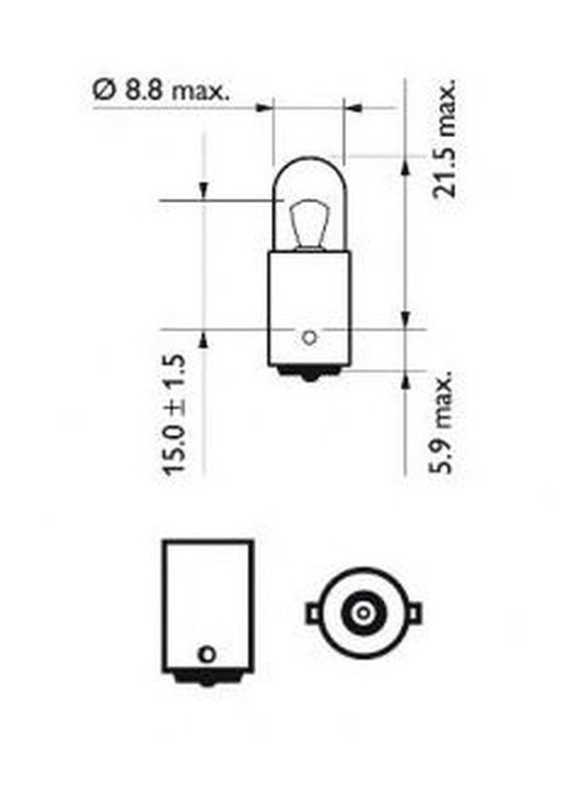 Lampada Philips Ba9s 12v 4w T4w - Confezione da 10 unità