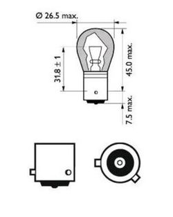 Philips Bau15s 12V 21W Amber Lampe Py21w - 10er-Packung