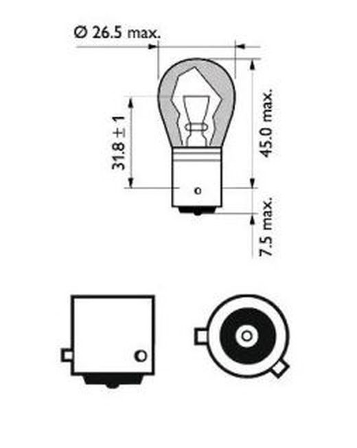Philips Bau15s 12V 21W Amber Lampe Py21w - 10er-Packung