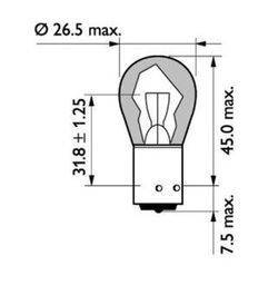 Philips Bau15s 24V 21W 1349 Blinklichtbirne - 10er-Packung