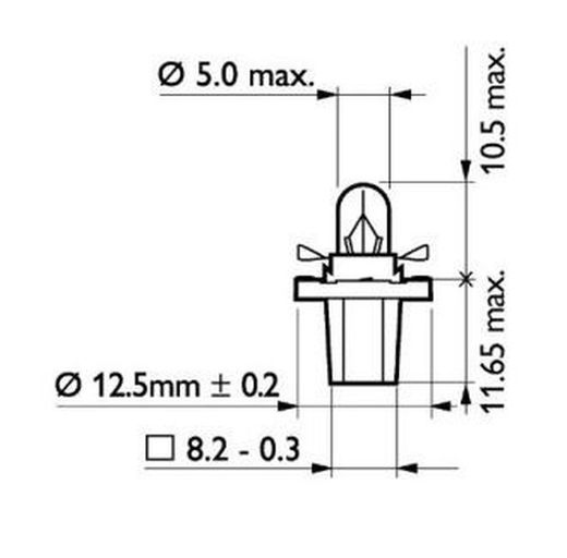Philips Bax8,5d/2 24V 1,2W Lampe - 10er-Packung