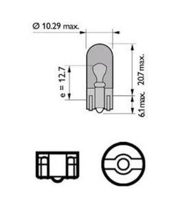Lampada Philips Amber Wedge 12v 5w, Wy5w - Confezione da 10 unità