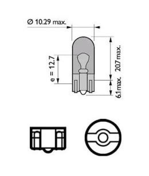 Lampada Philips Amber Wedge 12v 5w, Wy5w - Confezione da 10 unità