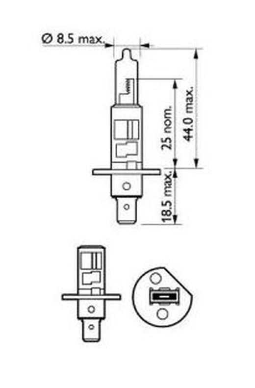 Philips H1 12V 55W P14.5s Lampe, 3200K