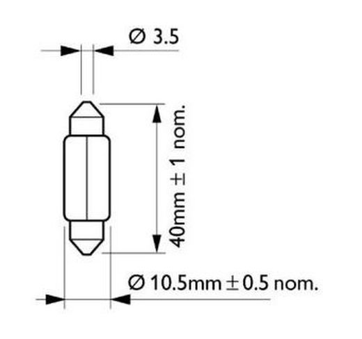 Lampada da soffitto Philips 5x43 12v 10w - Confezione da 10 unità